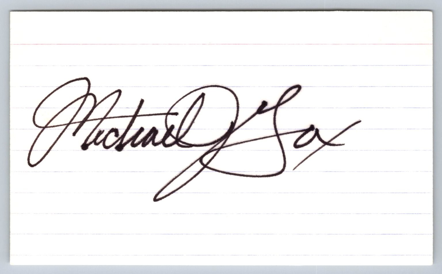 Michael J Fox Autograph Signed Index Card Actor Back to the Future