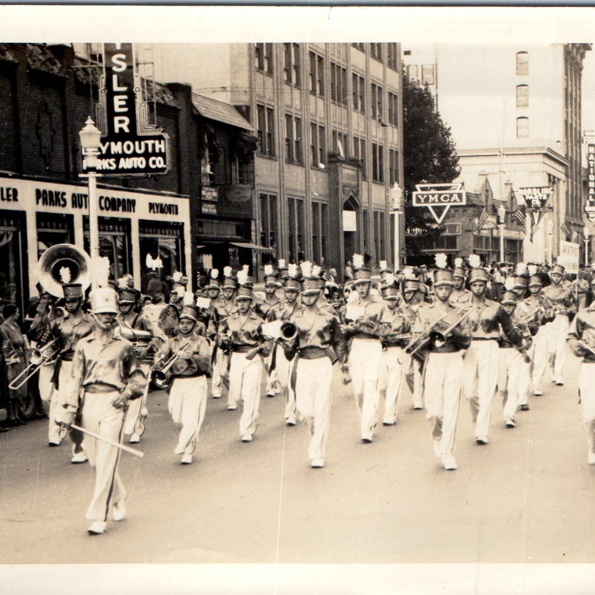 c1940s Winston-Salem NC Sons Amer. Legion Band Parade Parks Chrysler Plymouth 6\