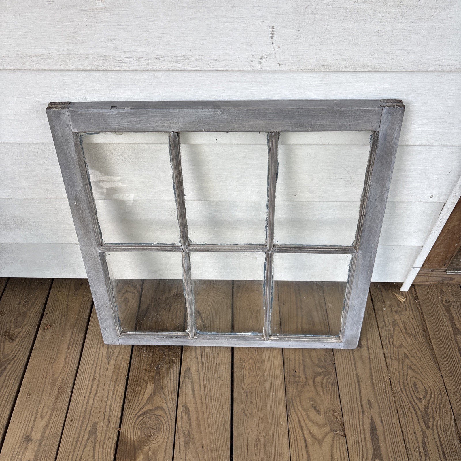 Antique 6-Lite Wooden Window Frame – Farmhouse / Shabby Chic Wall Decor