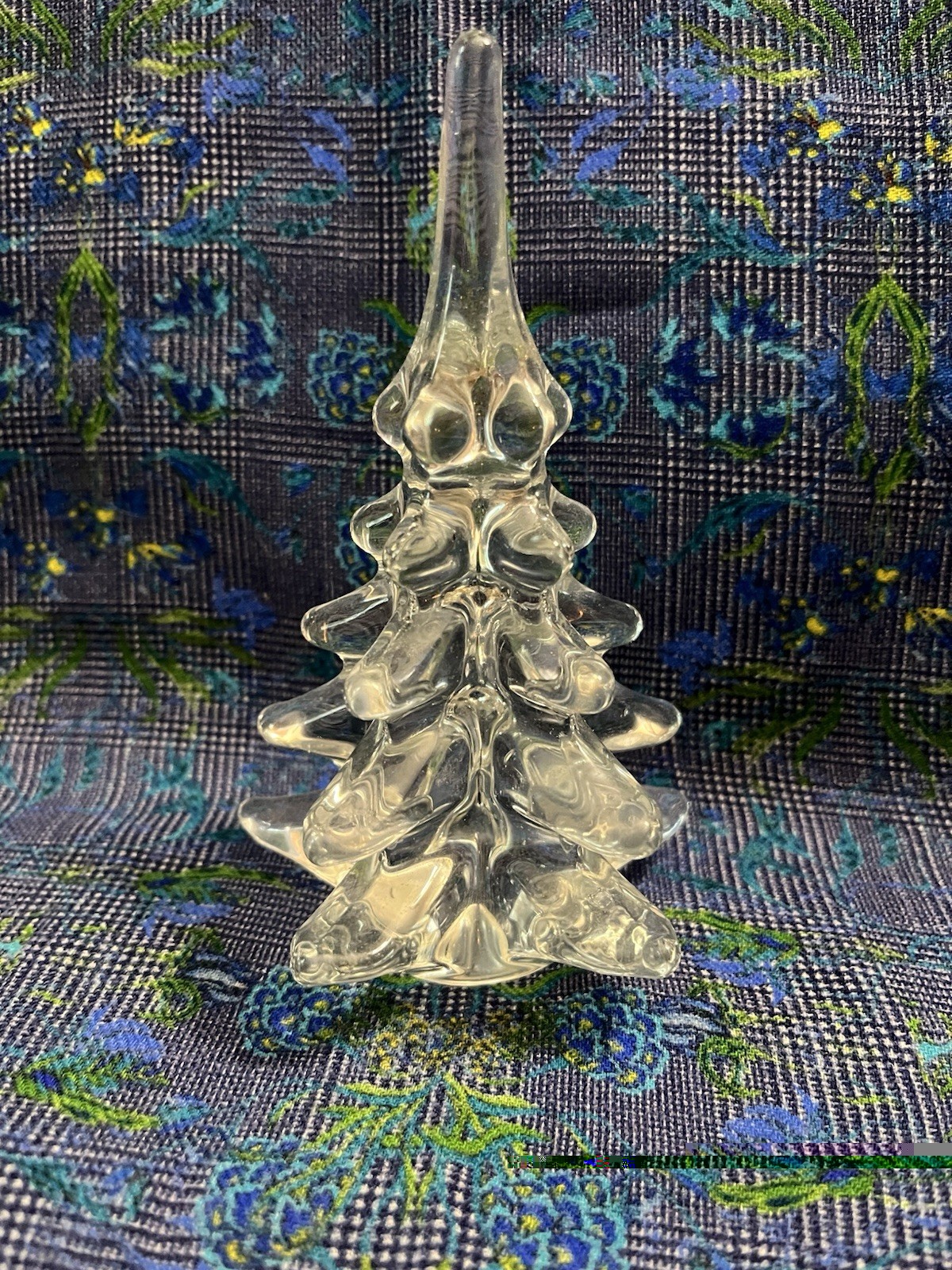 Christmas Tree Clear Solid Glass 5.5”