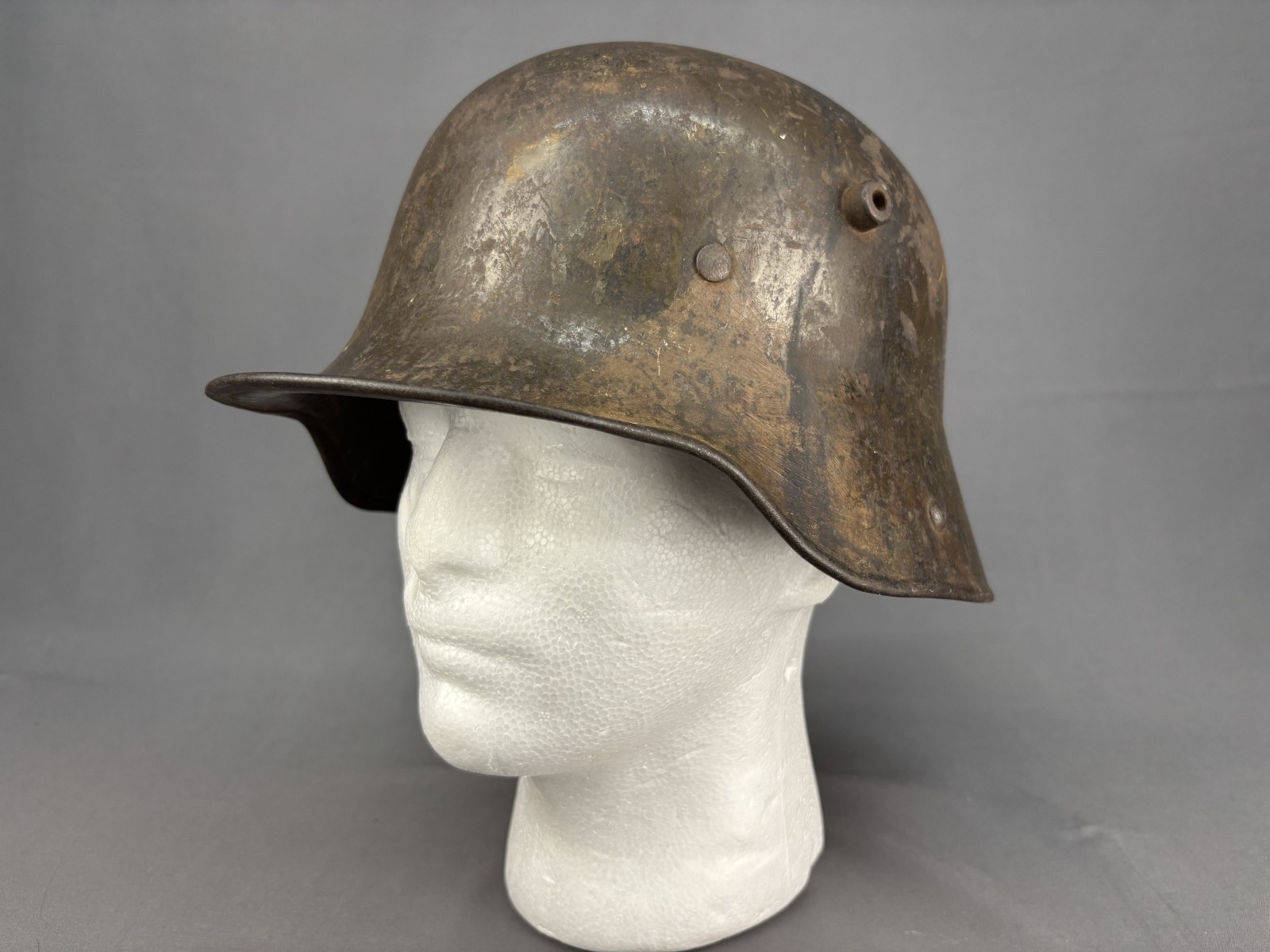 Original WWI German Camo M16 Helmet Stahlhelm ET66 W/Camoflauge Paint Original WWI German Camo M16 Helmet Stahlhelm ET66 W/Camoflauge Paint