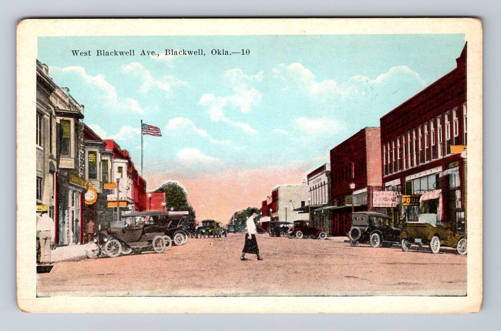Blackwell OK-Oklahoma, West Blackwell Avenue, Advertisement, Vintage Postcard