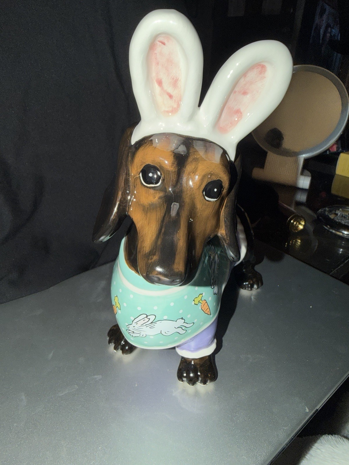 Blue Sky Ceramic Easter Dachsund Bunny Ears 