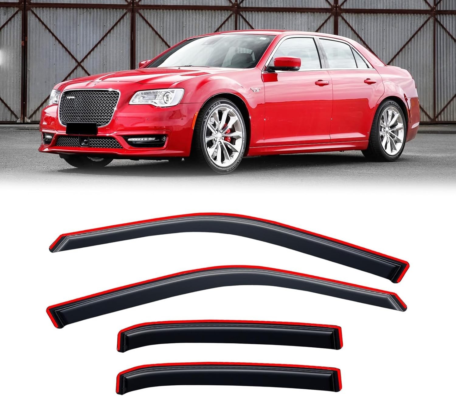 in-Channel Rain Guards for 2011-2023 Chrysler 300, Window Visor Shields Vent Def