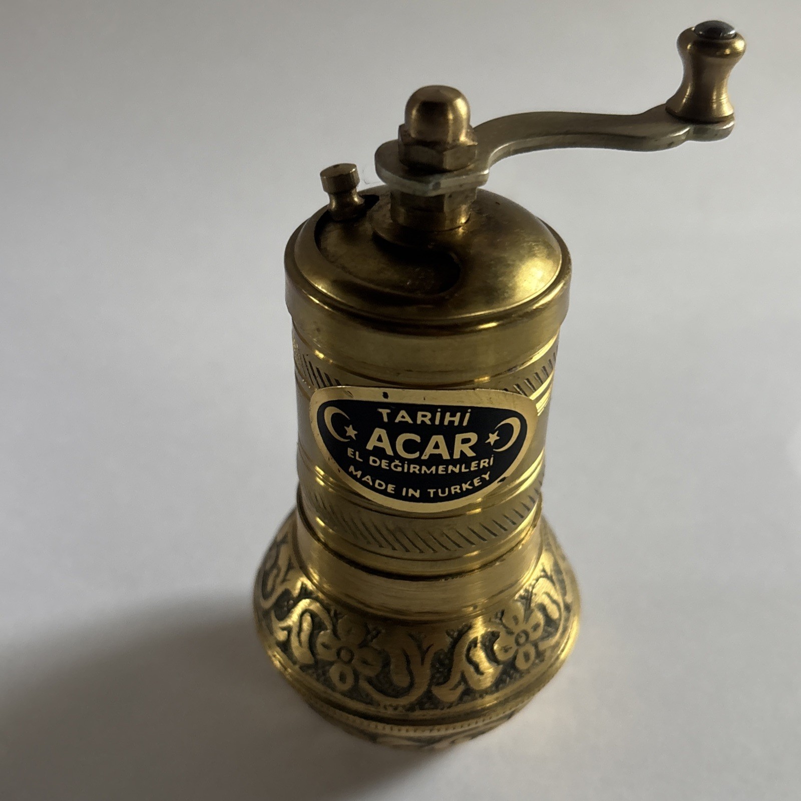 Vintage Acar Brass Pepper/Spice Mill/ Grinder - Turkey, El Degirmenleri, Vintage Acar Brass Pepper/Spice Mill/ Grinder - Turkey, El Degirmenleri,