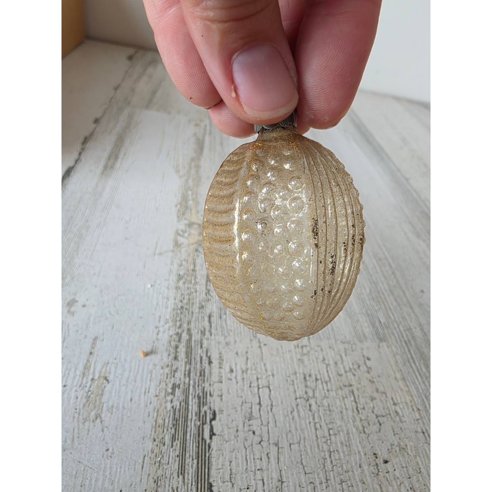 Vintage antique made in US of A heidt? Teardrop bumpy Glass Mercury on silvered