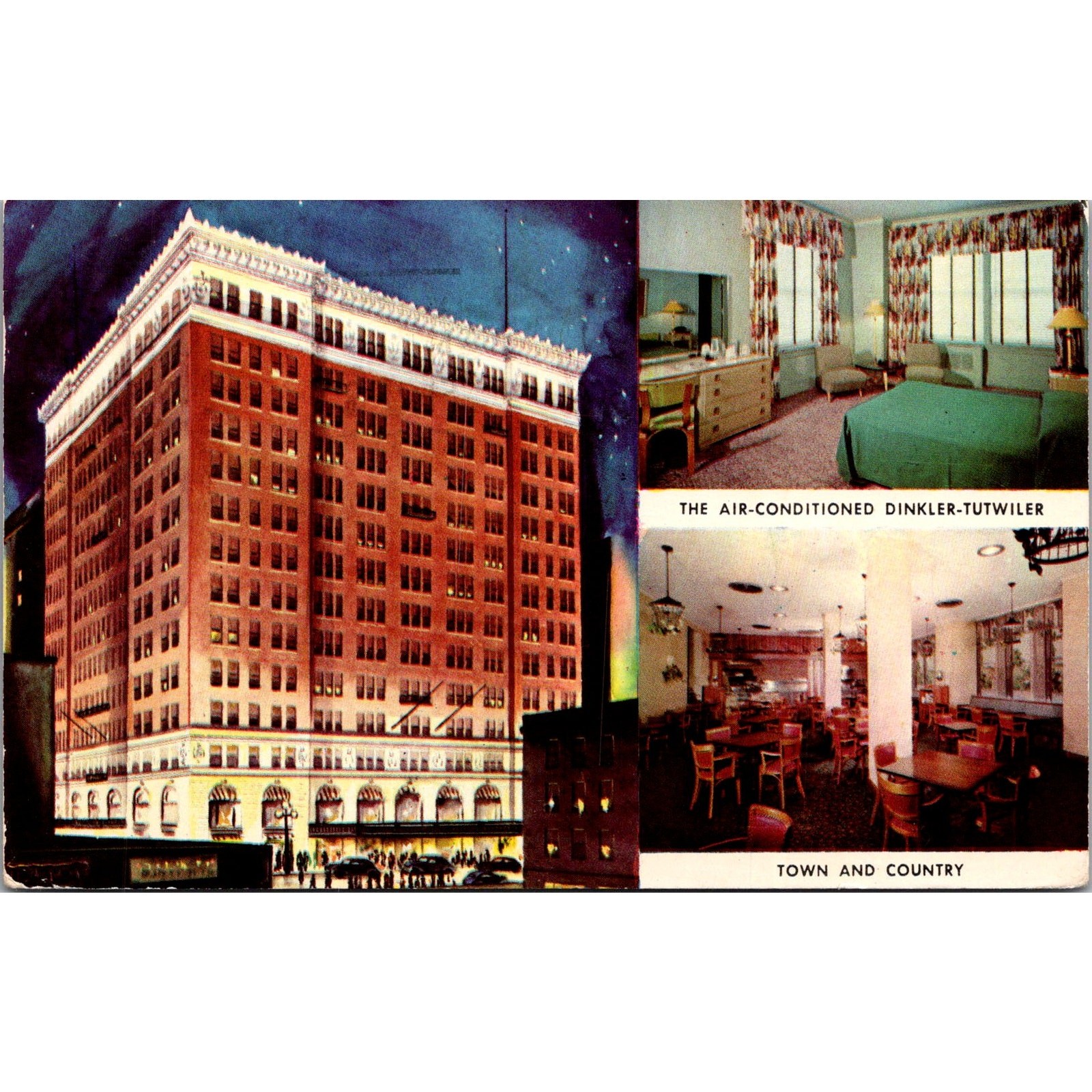 The Air-Conditioned Dinkler-Tutwiler 1956 Birmingham AL Vintage Postcard SP8-6