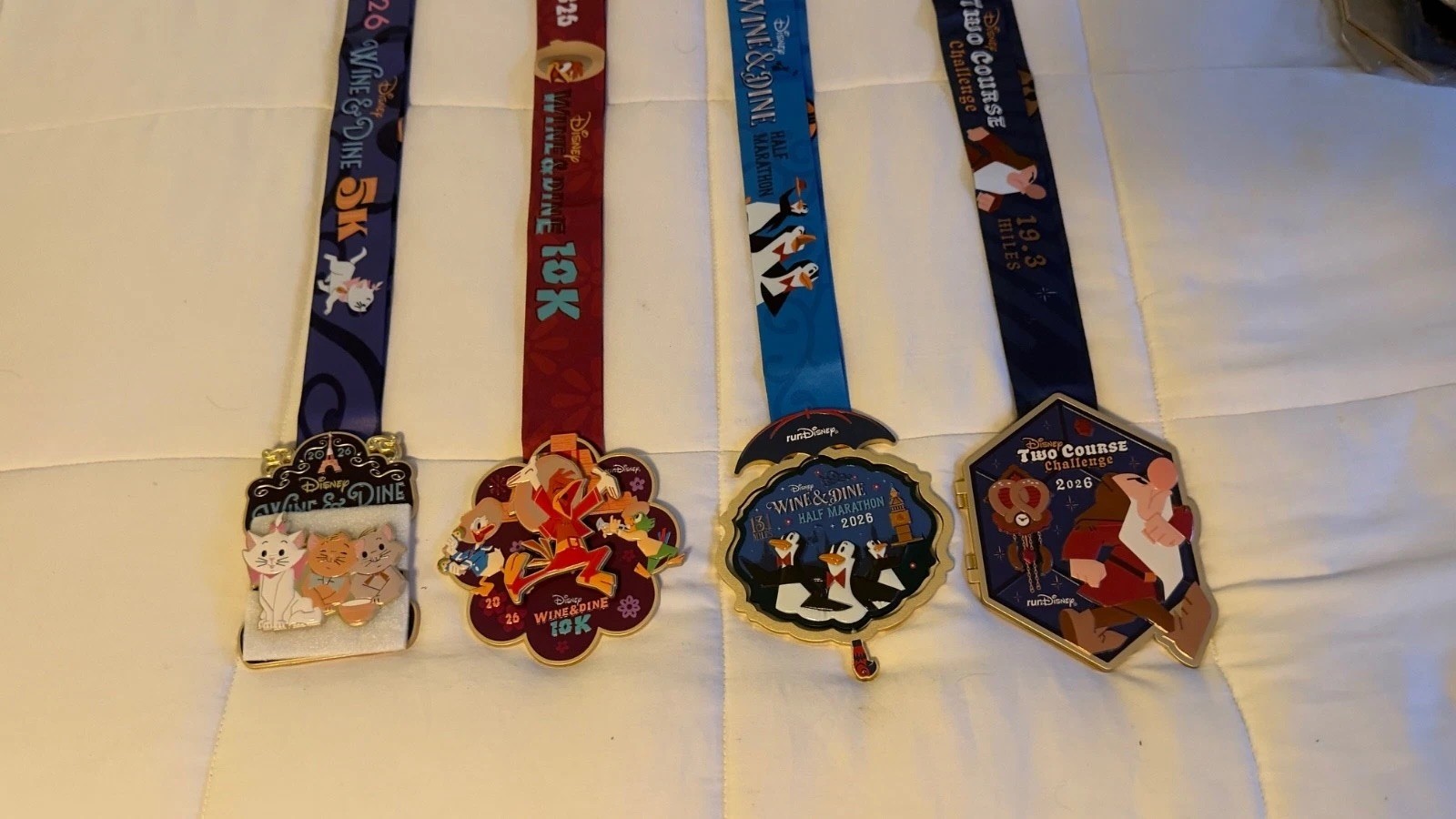 Disneyworld finisher medals 2026 wine and dine 4 fabulous medals