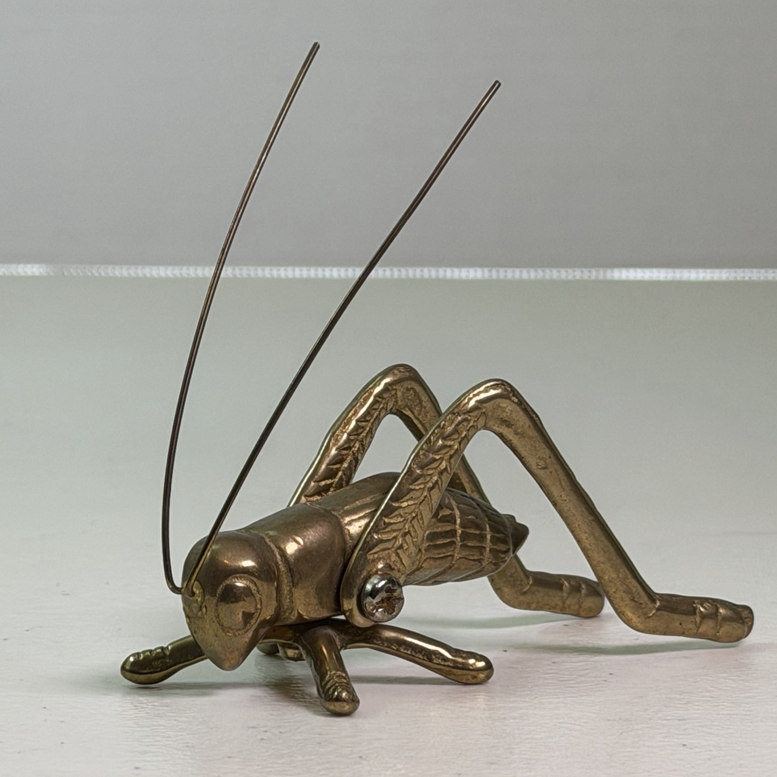 Vintage Brass Grasshopper Locust Cricket 3.5” Figurine Moveable Back Legs Vintage Brass Grasshopper Locust Cricket 3.5” Figurine Moveable Back Legs