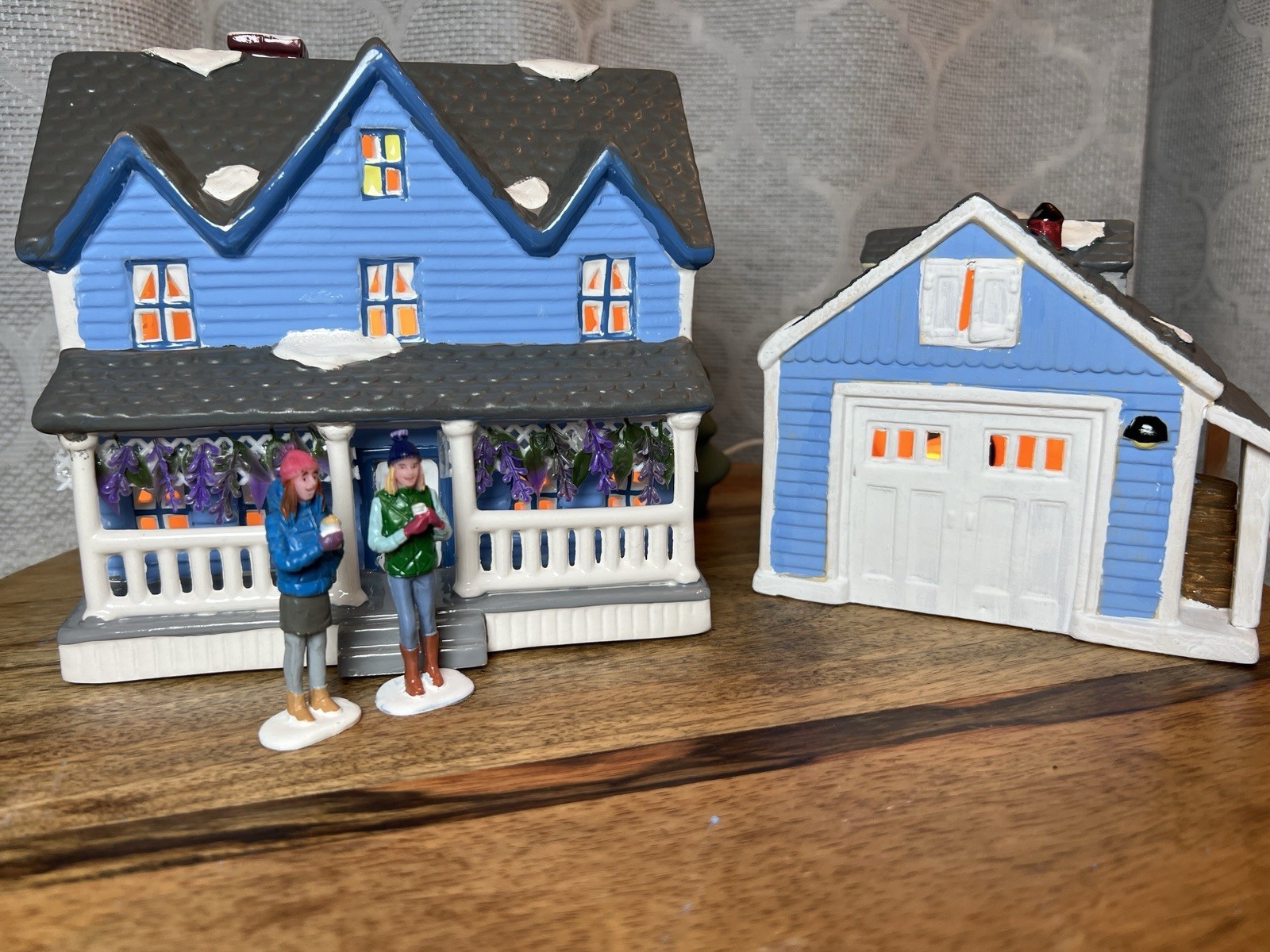 Gilmore Girls Lorelei's House & Garage Christmas Village Dept 56 Altered Art
