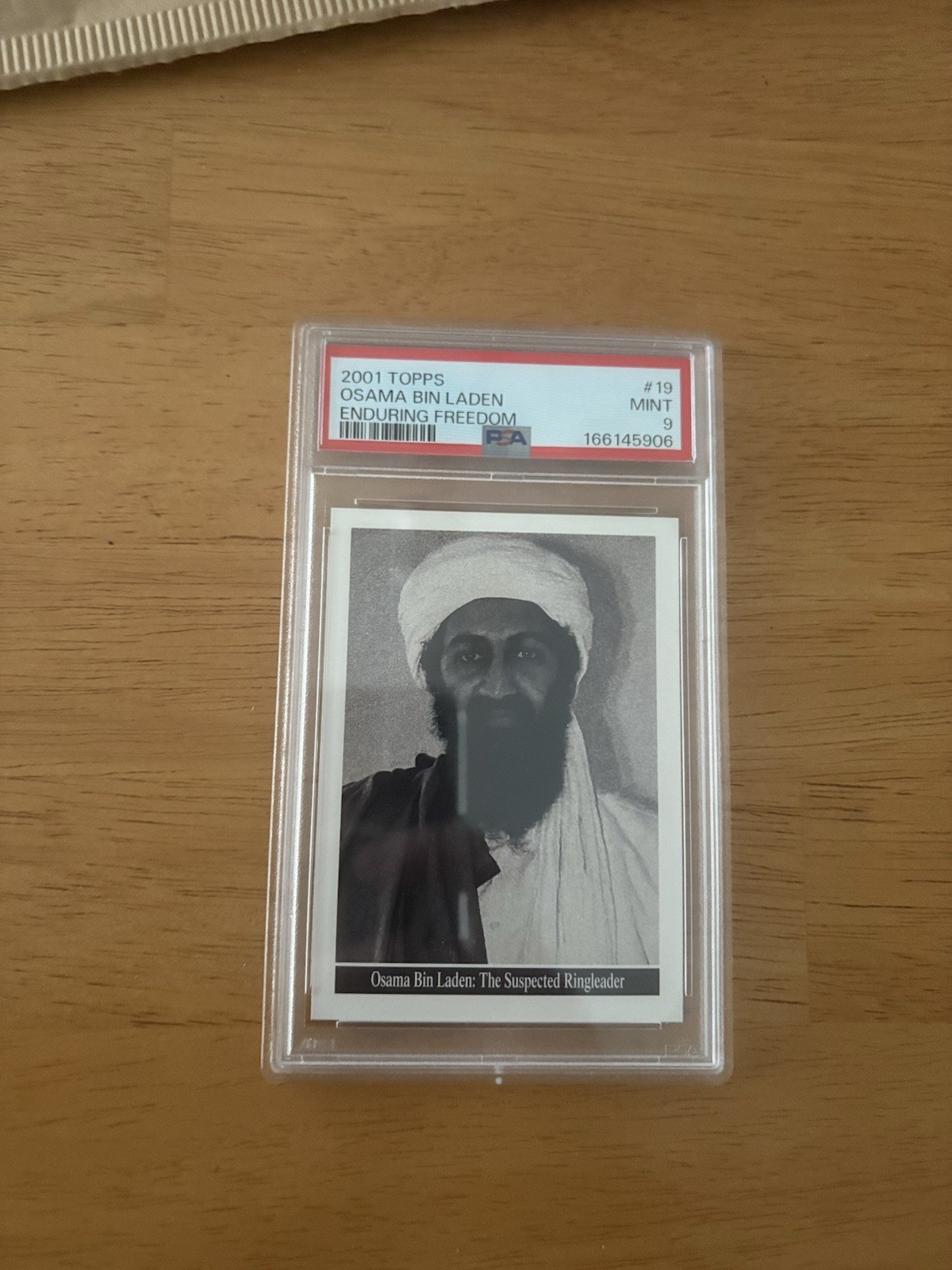 Topps 2001 Enduring Freedom #19 Osama Bin Laden PSA 9 Graded Non-Sport Card