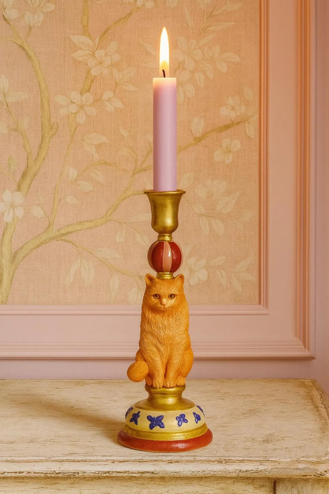 Ginger Cat Candle Holder, Orange Cat Candlestick, Feline Home Decor, Ginger Cat Candle Holder, Orange Cat Candlestick, Feline Home Decor,
