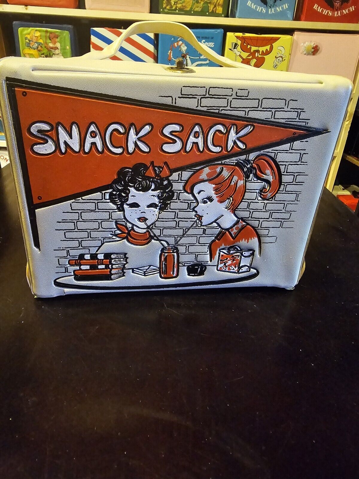 1958 Snack Sack Vintage Vinyl Lunchbox Soda Fountain