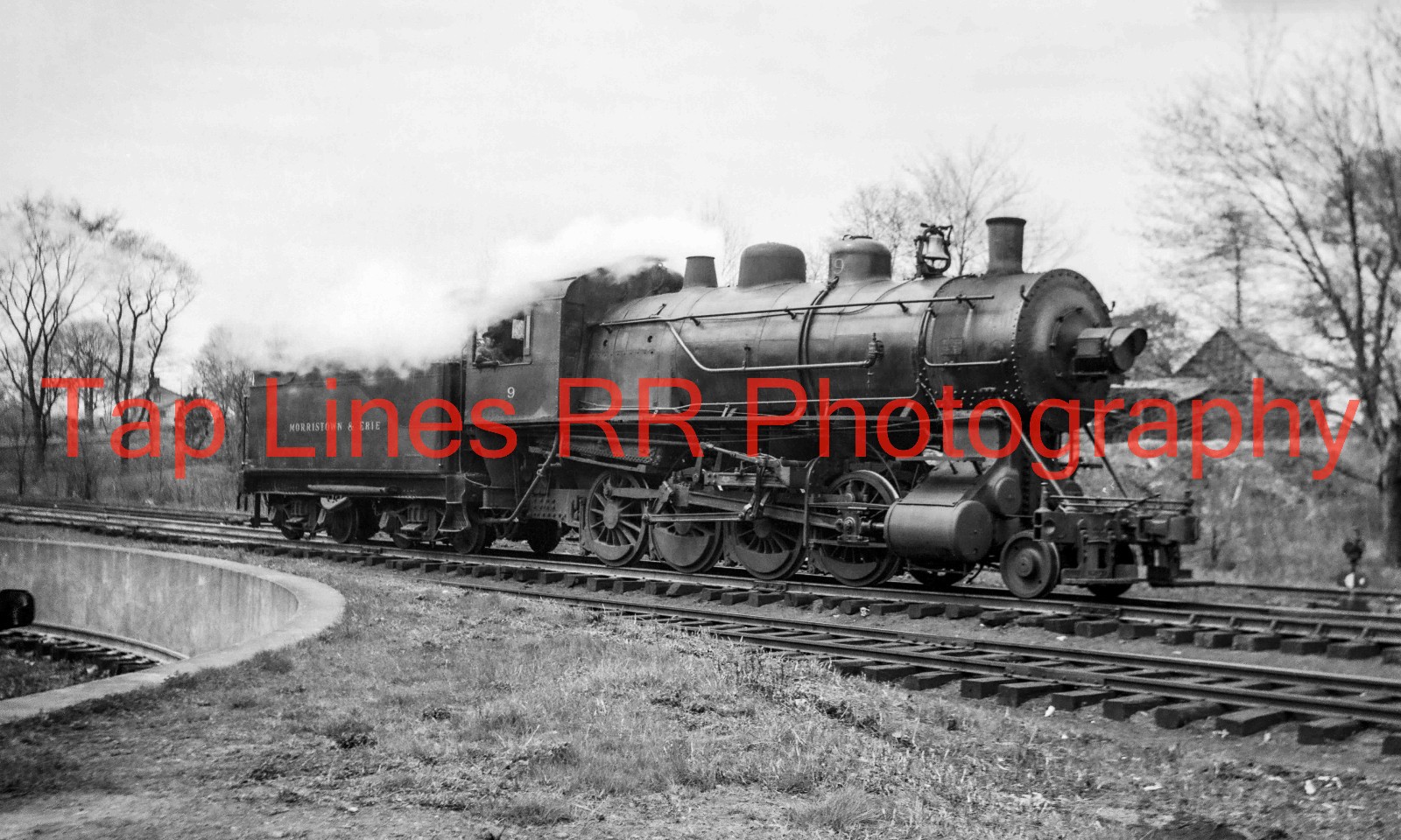 Morristown & Erie RR #9 2-8-0 Essex Falls NJ 8-1937 New 5x8 Photo