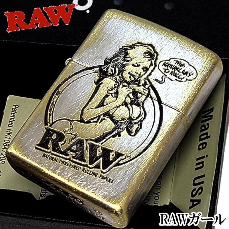 Zippo RAW Girl Antique Vintage Finish/Etched Engraving Lighter