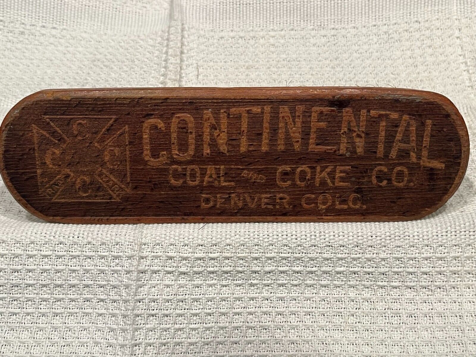 Antique Continental Coal & Coke Co. Denver, CO Advertising Shoe Brush