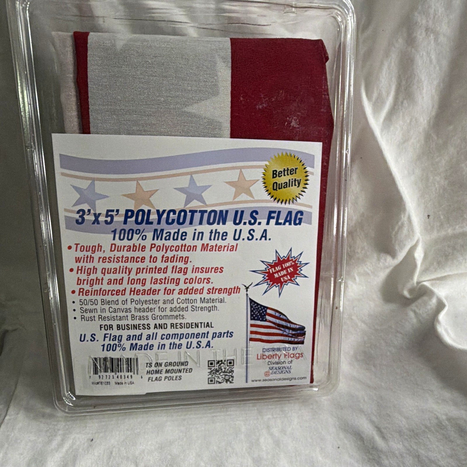 Liberty Flags 3\' x 5\' Polycotton U.S. Flag Made in USA (2013)