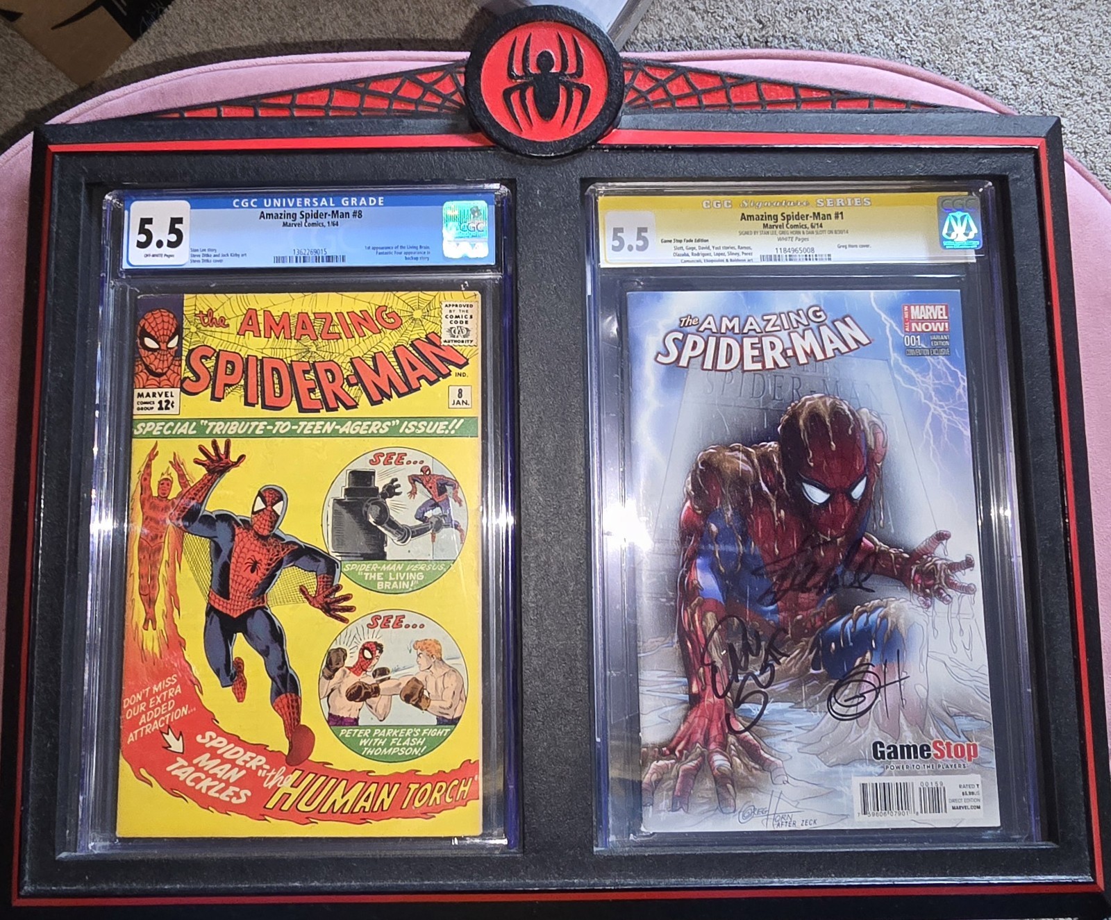 Double Graded Comic Book FRAME ONLY CGC for SPIDER-MAN COMICS CUSTOM OOAK HTF🕷 