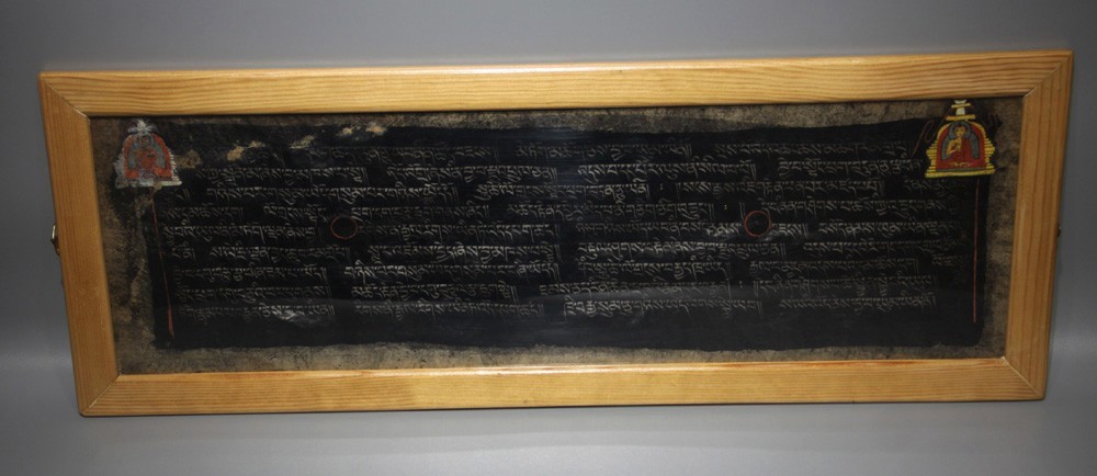Real Tibet 1600s Antique Buddhist Silver Powder Writing Sutra Lection Manuscript