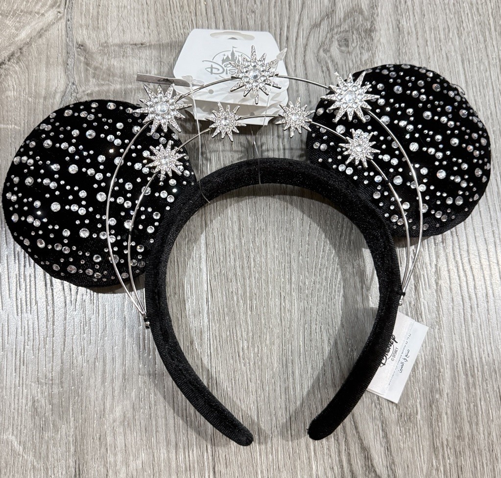 Disney Park 2026 Black Crown Star Rhinestone Celestial Halo Jeweled Minnie Ears