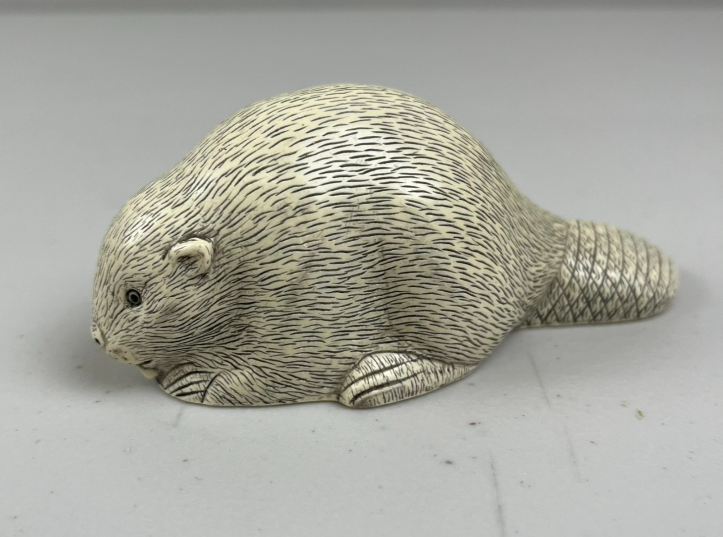 VINTAGE Carved Beaver Figurine Art of The North Made Canada