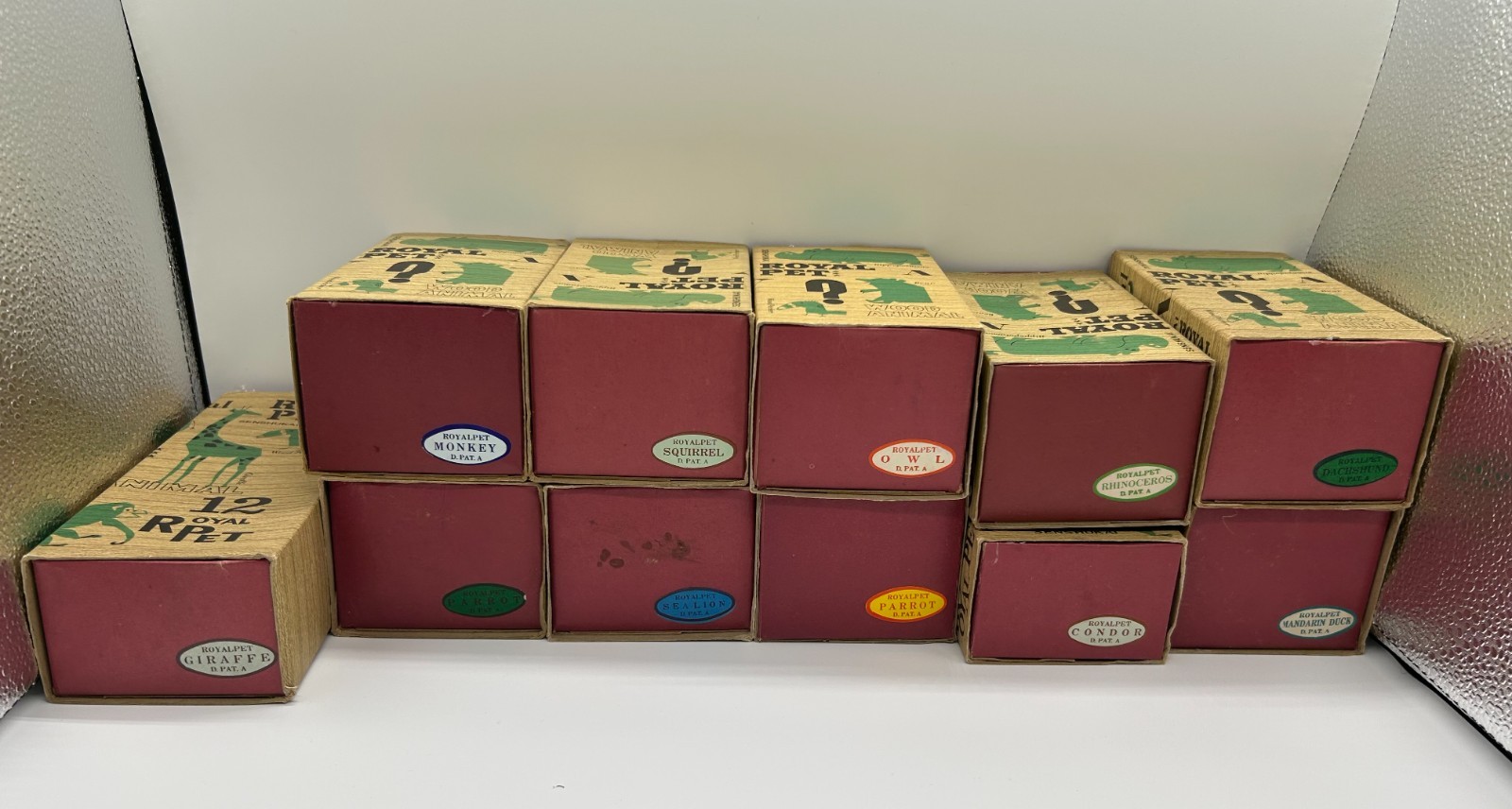 Vintage Senshukai Royal Pet Wooden Animal Figures Lot of 11 with Original Boxes2