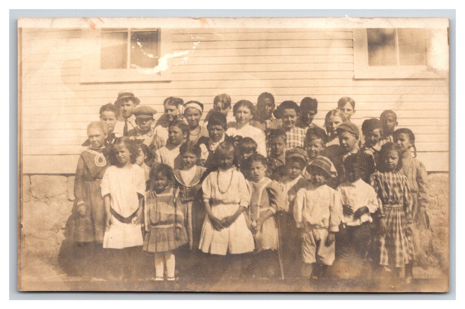 RPPC ~ Black African American integrated class portrait Kindergarten 1 grade