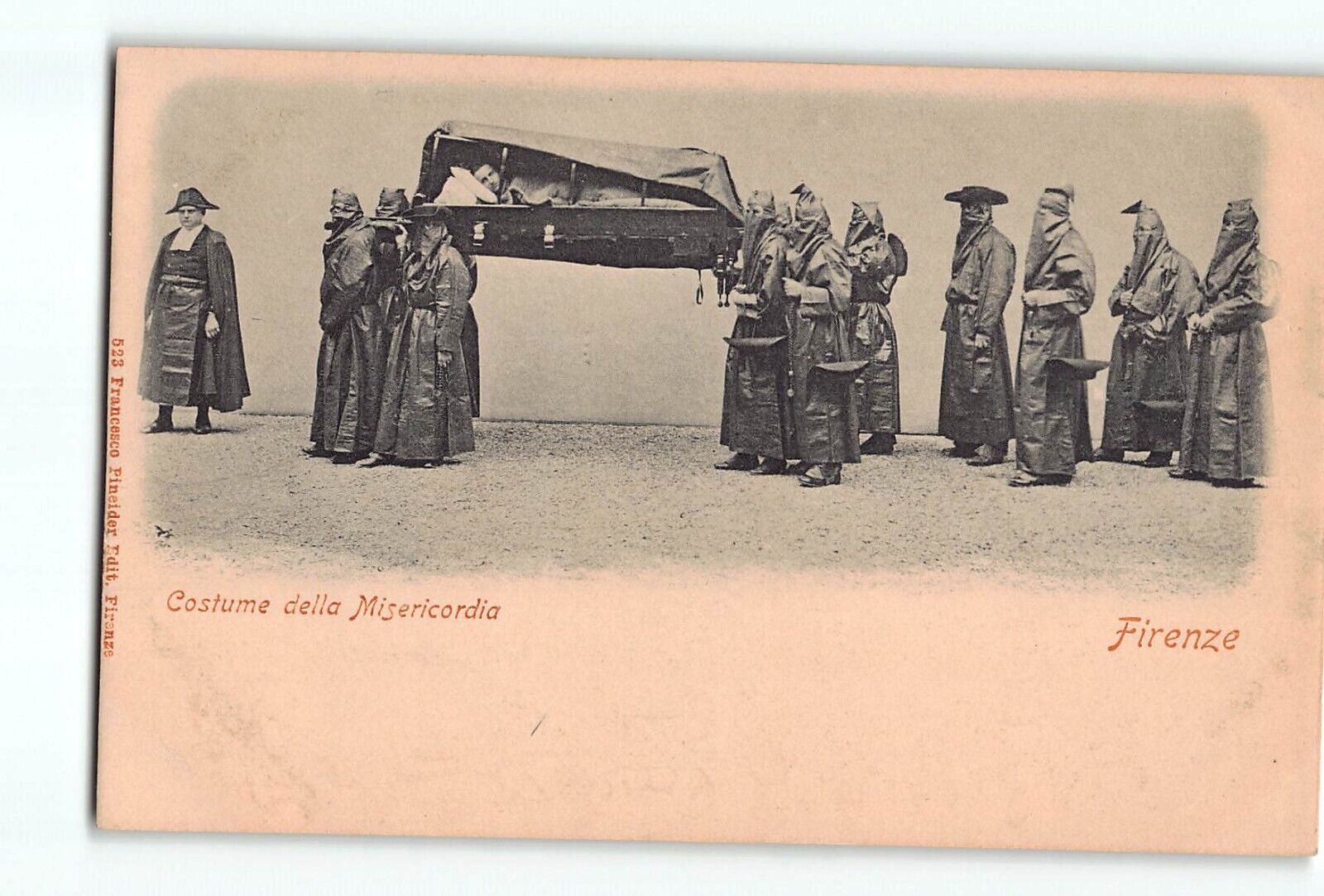 Old Vintage Postcard of Costume della Misericordia Firenze Florence Italy