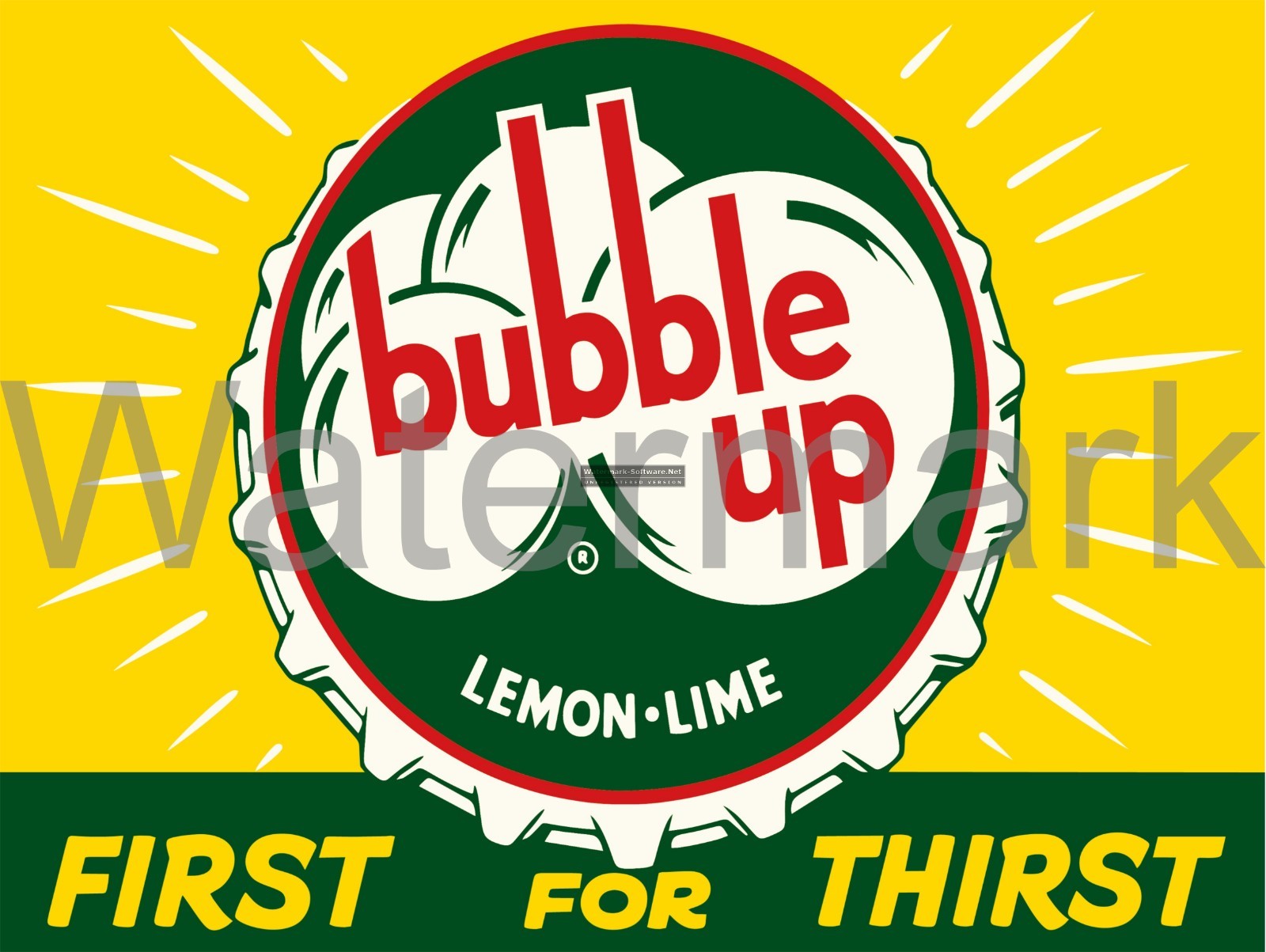 Bubble Up Lemon Lime First for Thirst   Metal Sign 9\