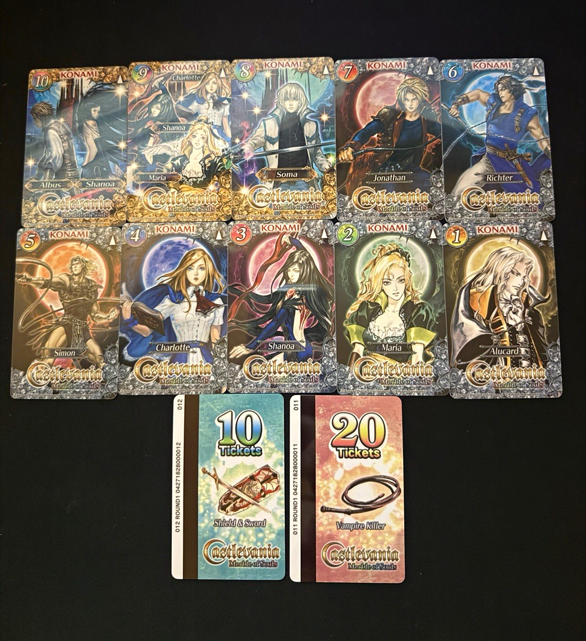 Konami Castlevania Marble of Souls Cards Round1 Arcade Set of 12