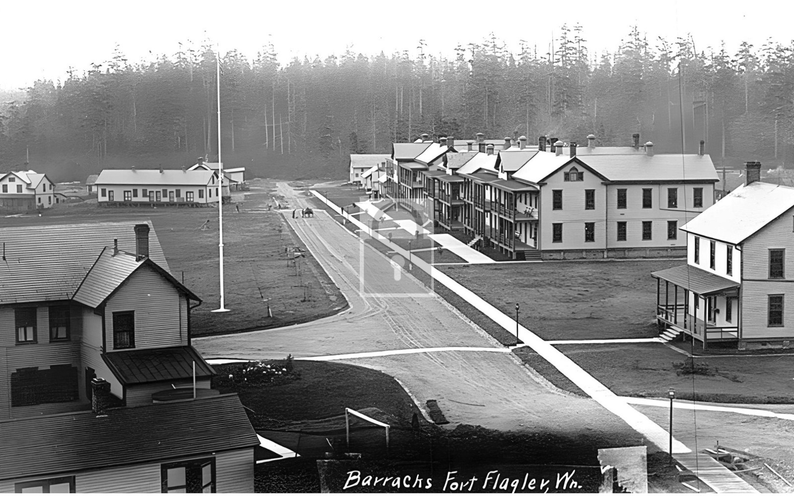 Birds Eye View Barracks Fort Flagler Washington WA - Reprint