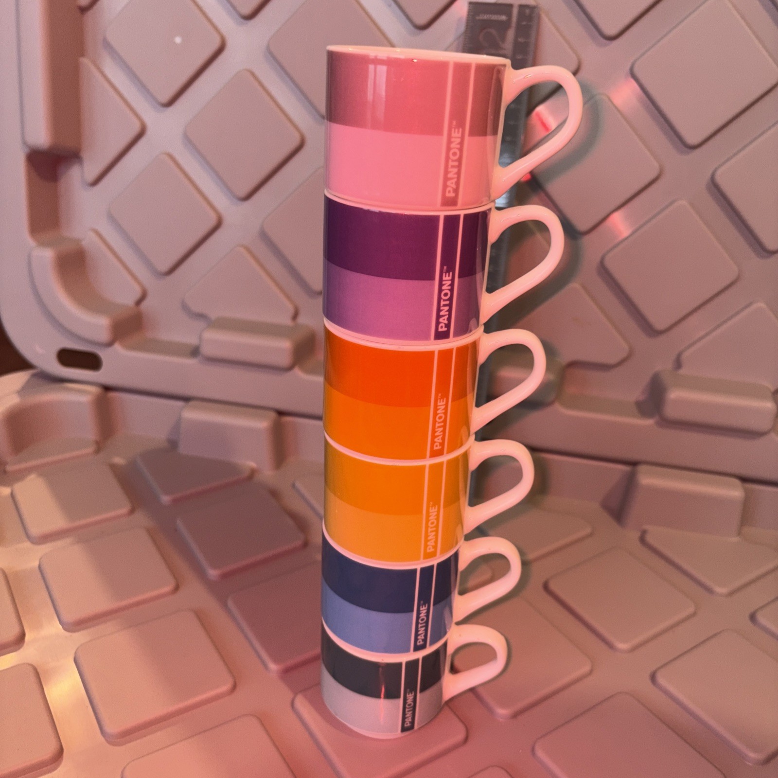 Pantone Egan Stackable Coffee Demitasse Espresso Cups set of 6