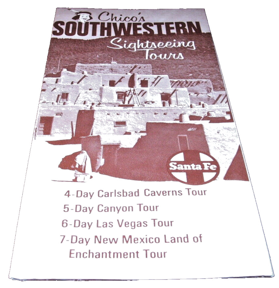 1970 ATSF SANTA FE CHICO'S SOUTHWESTERN SIGHTSEEING TOURS