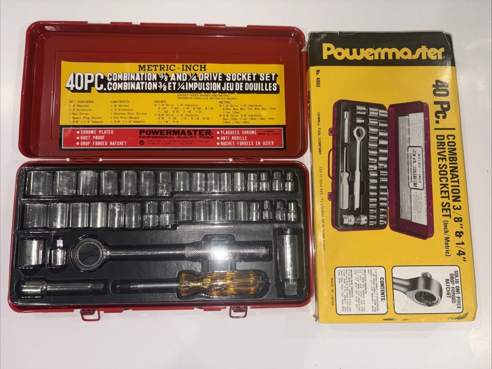 Oxwall Tool 40 Piece Socket Set - POWERMASTER 3/8 & 1/4 Drive New 4860