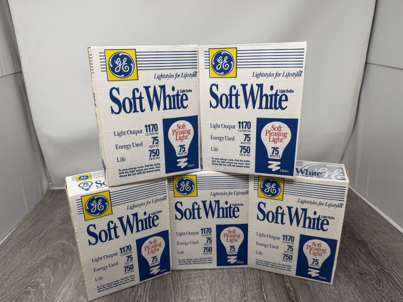 Vtg GE Light Bulbs - NEW Soft White 75 Watt Bulbs 5 Pack of 4 ADHD Anxiety