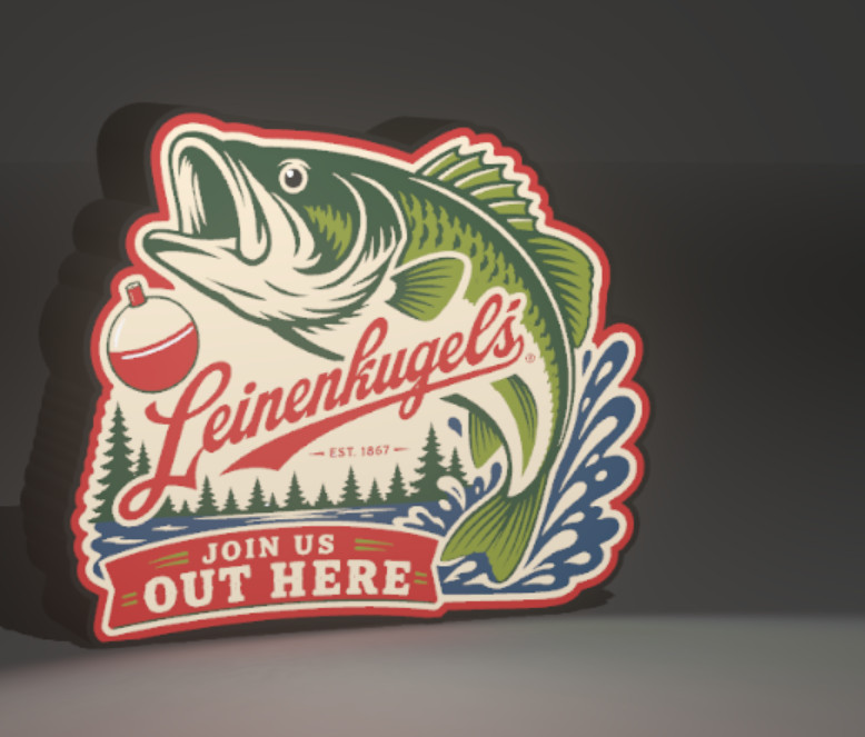 Leinenkugel\'s Fishing Bass Join Us 3D Printed Light Box Sign 9\