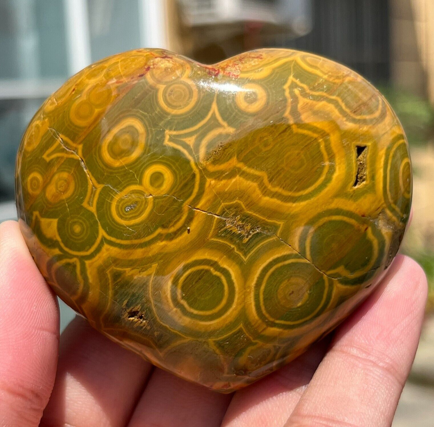 198g Rare Natural Ocean Jasper Heart With Druzy Crystal Reiki Healing