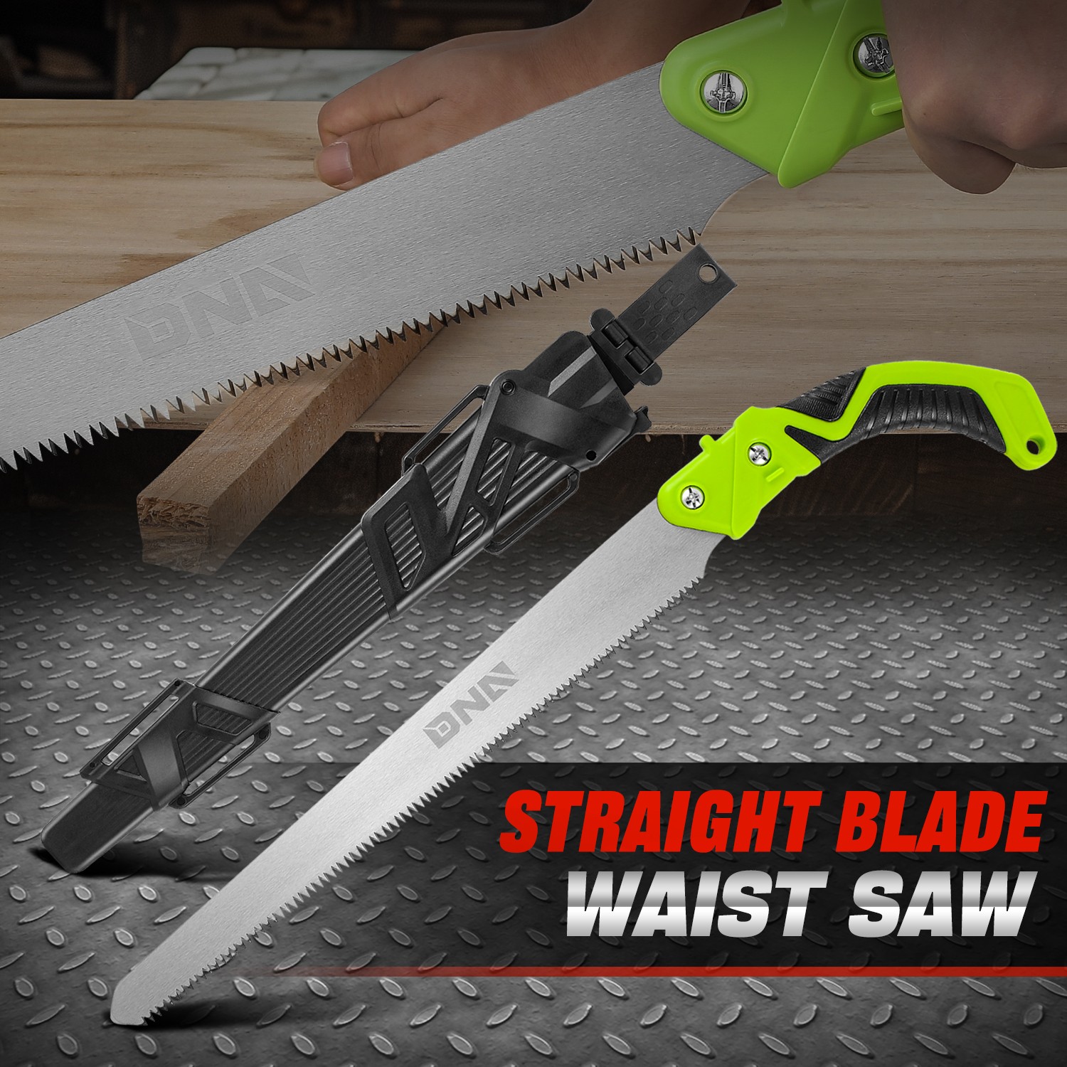 [Straight Blade]15.5\'\' Outdoor Garden Woodworking Hand Pruning Saw w/Scabbard