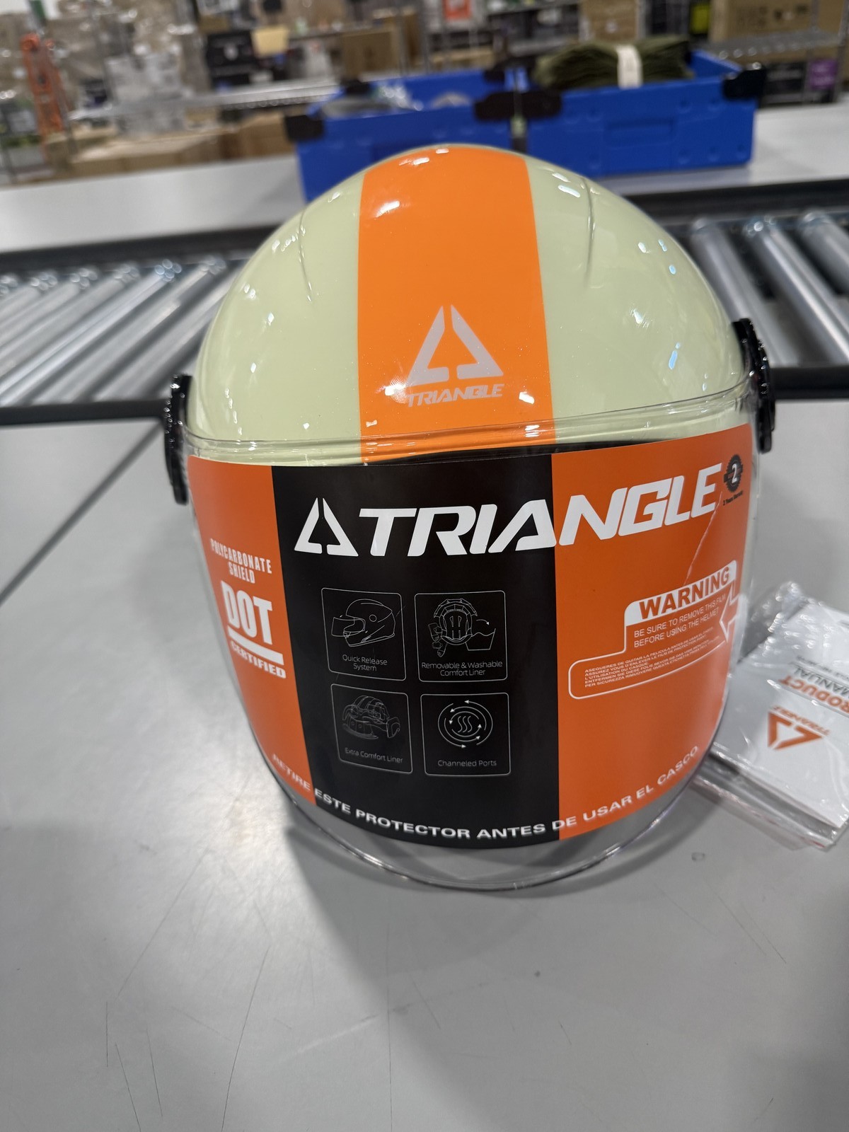 TRIANGLE DOT APPROVED RETRO 3/4 OPEN FACE MOTORCYCLE HELMET MOPED MOTORBIKE | -