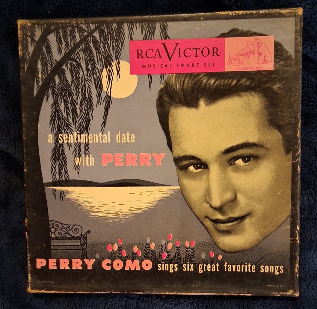 Vtg 1949 A Sentimental Date with Perry Como RCA Victor WP 187 3 Record 45 Boxed