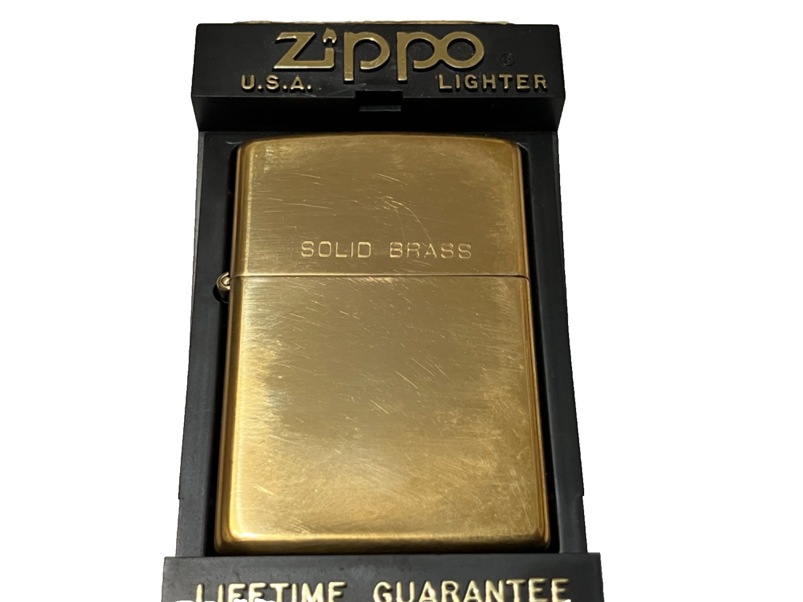 VTG 1932-1991 ZIPPO MODEL 254 SOLID BRASS HIGH POLISH LIGHTER w CASE
