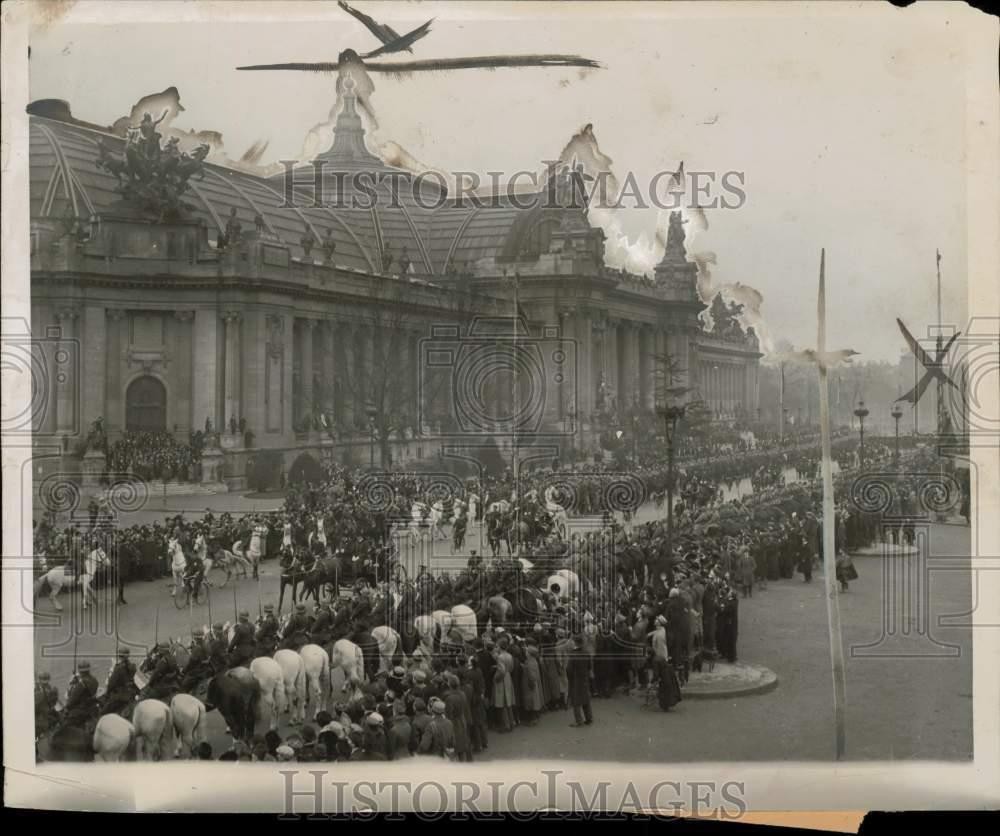 1919 Press Photo President Wilson's party arriving in French Capital - lry24568