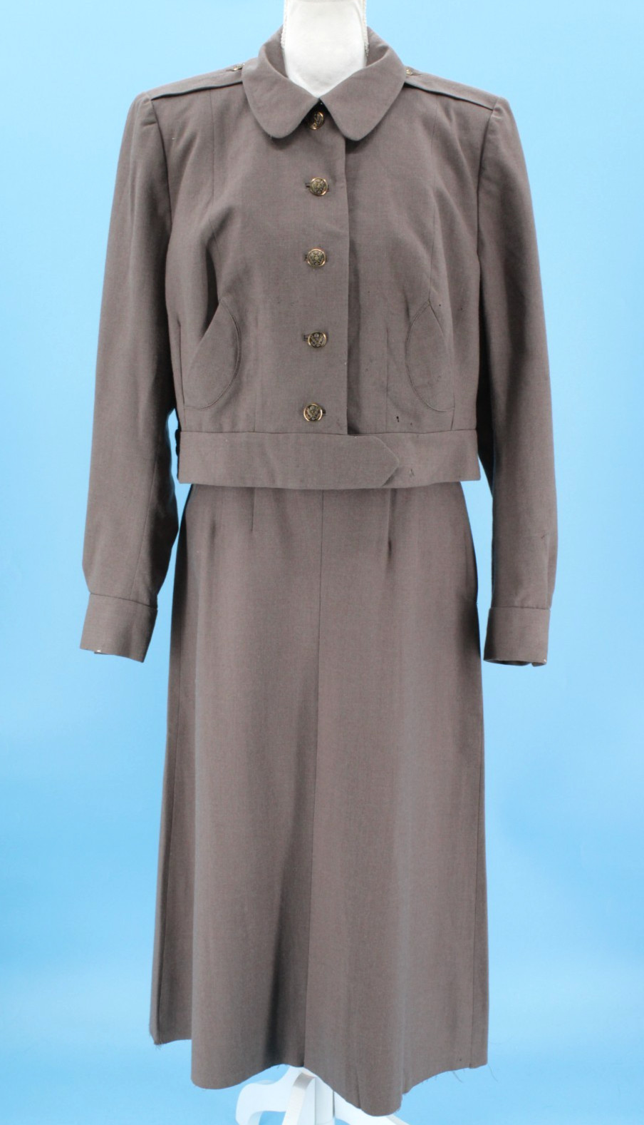 VTG Women\'s 50s 2 Pc Taupe Korean War WAC Wool Uniform Sz M 1950s Jacket & Skirt VTG Women\'s 50s 2 Pc Taupe Korean War WAC Wool Uniform Sz M 1950s Jacket & Skirt