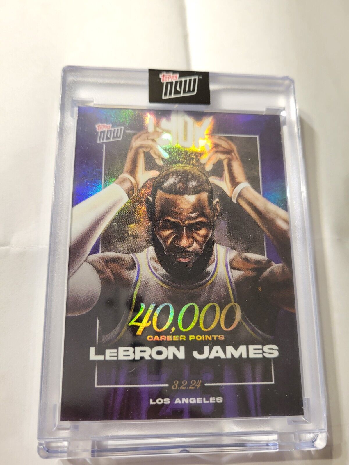 LeBron James 2023-24 TOPPS NOW Basketball Card LJ-40K 40,000 Pts Lakers IN HAND