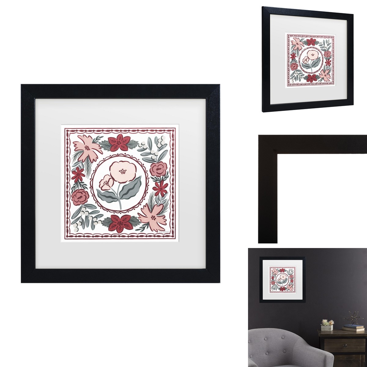 Trademark Fine Art Christmas Reverie II 16x16 Matted Frame WAP34115-B1616MF