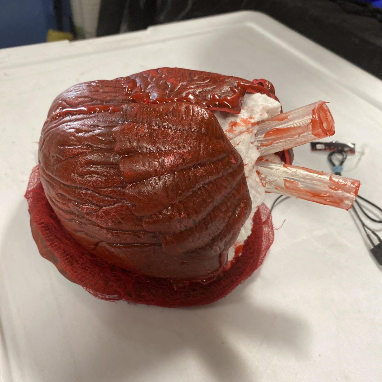 Halloween Prop Animated Light Up Beating Heart. Sensor Activated. Beating Sounds