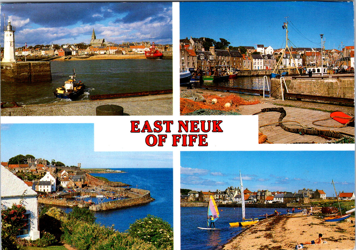 Vintage Postcard East Neuk Fife Scotland Coastal Views Boats