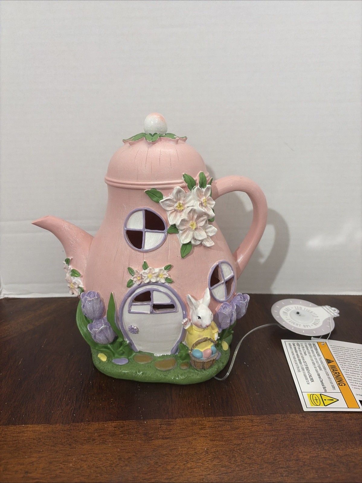 SPRING GATHERINGS LED Light Up Teapot House Easter Decor 10