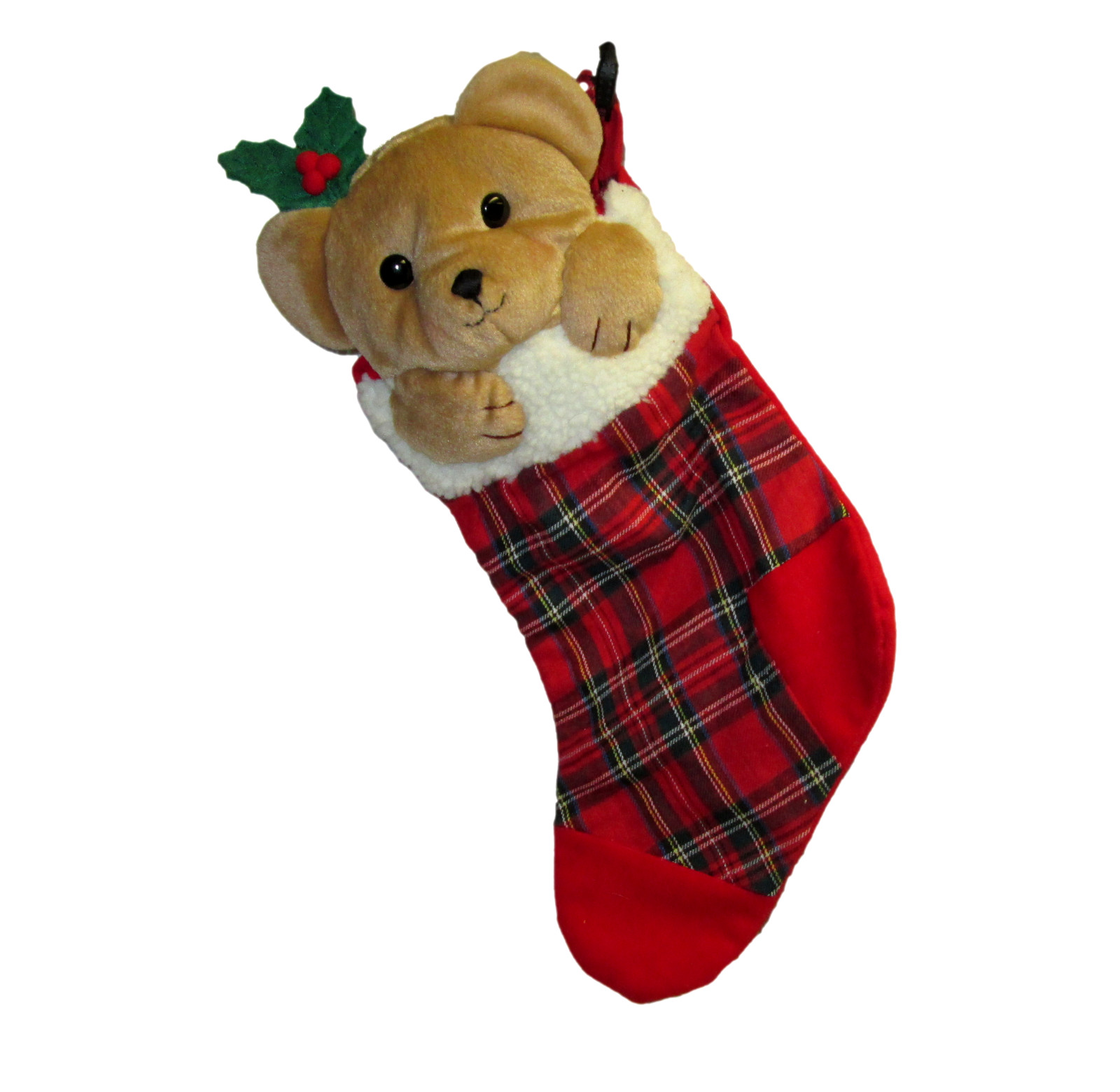 Vintage Teddy Bear Christmas Stocking 3D 16\