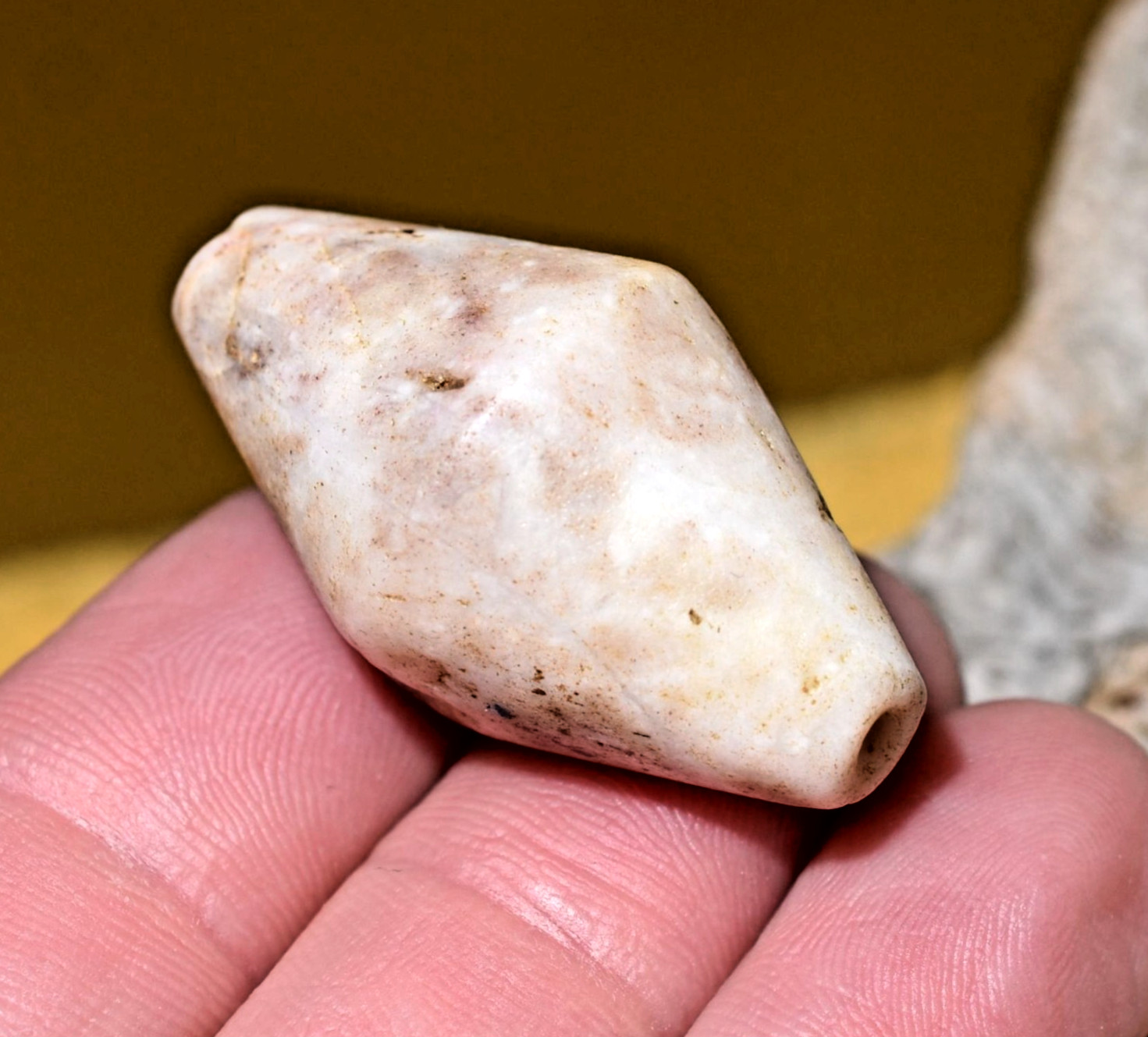 Ancient Excavated Large White Agate Djenne Stone Dig Bead Mali 1000 + YRs Old Ancient Excavated Large White Agate Djenne Stone Dig Bead Mali 1000 + YRs Old